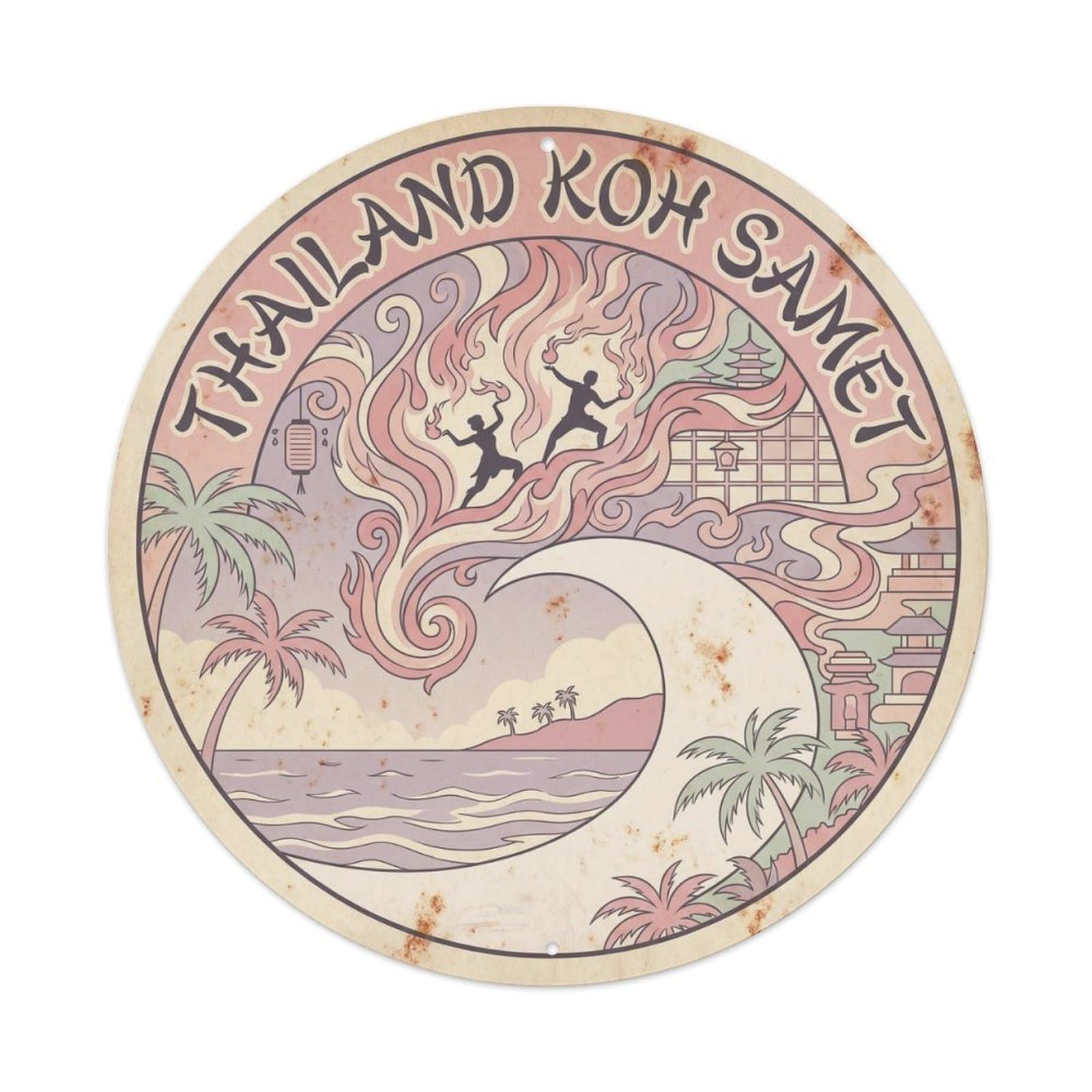 Thailand Koh Samet Coastal Escape Beach Destination Metal Tin Sign