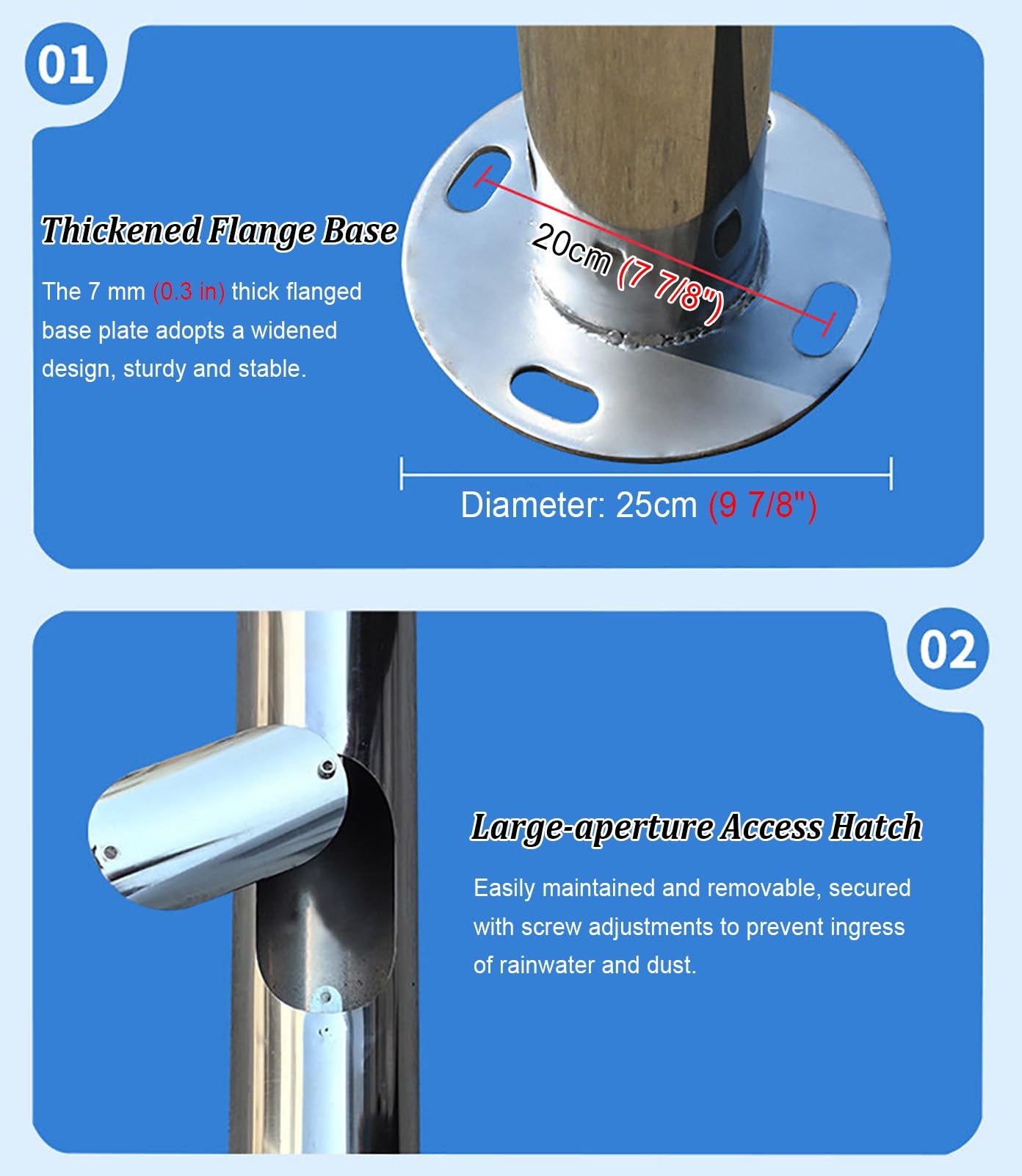 Supporto per telecamera di sicurezza in metallo per esterni, supporto di sorveglianza per telecamere a cupola/pistola, colonna universale per monitor per pollaio, capannone da fienile, 3 m