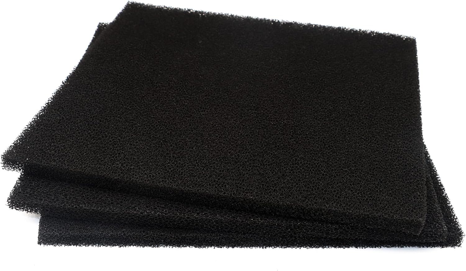 Cut to Fit Activated Carbon Media Pad, Pre Filter Carbon Sponge for Aquarium, Fish Tank, Pond, Reef Canister (9.8 x 9.8 x 0.4 inch 3pcs)