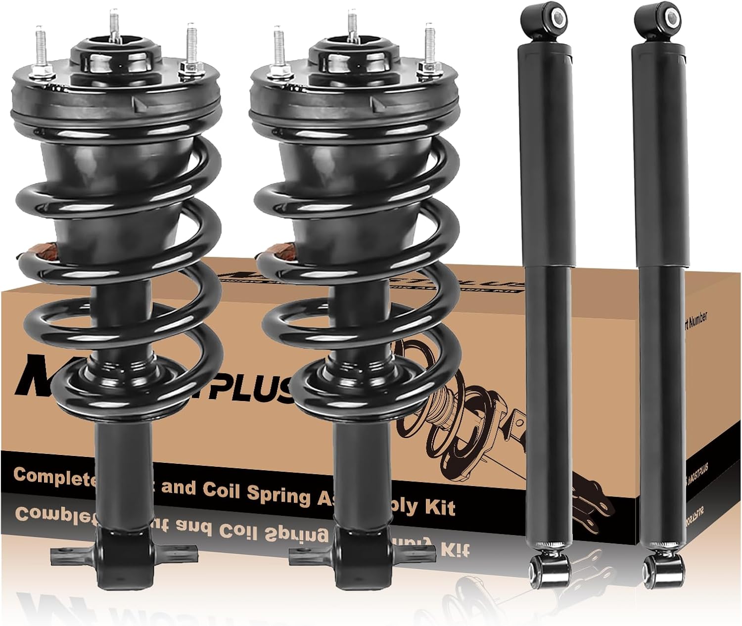 MOSTPLUS 345074 579105 Front and Rear Strut shock Assemblies Compatible with GMC Sierra 1500/ Chevy Silverado 1500 2007-2013 w/o electronic suspension(Set of 4)