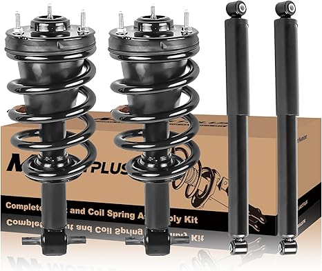 MOSTPLUS 345074 579105 Front and Rear Strut shock Assemblies Compatible with GMC Sierra 1500/ Chevy Silverado 1500 2007-2013 w/o electronic suspension(Set of 4)