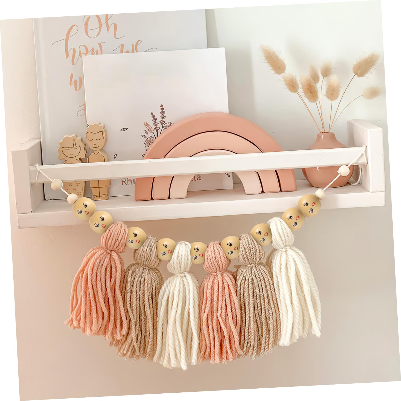 Cuentas Color Caqui de Madera Redondas con Cara Sonriente 50 Material Sintético para Hacer Pulseras Ideales para Manualidades y DIY