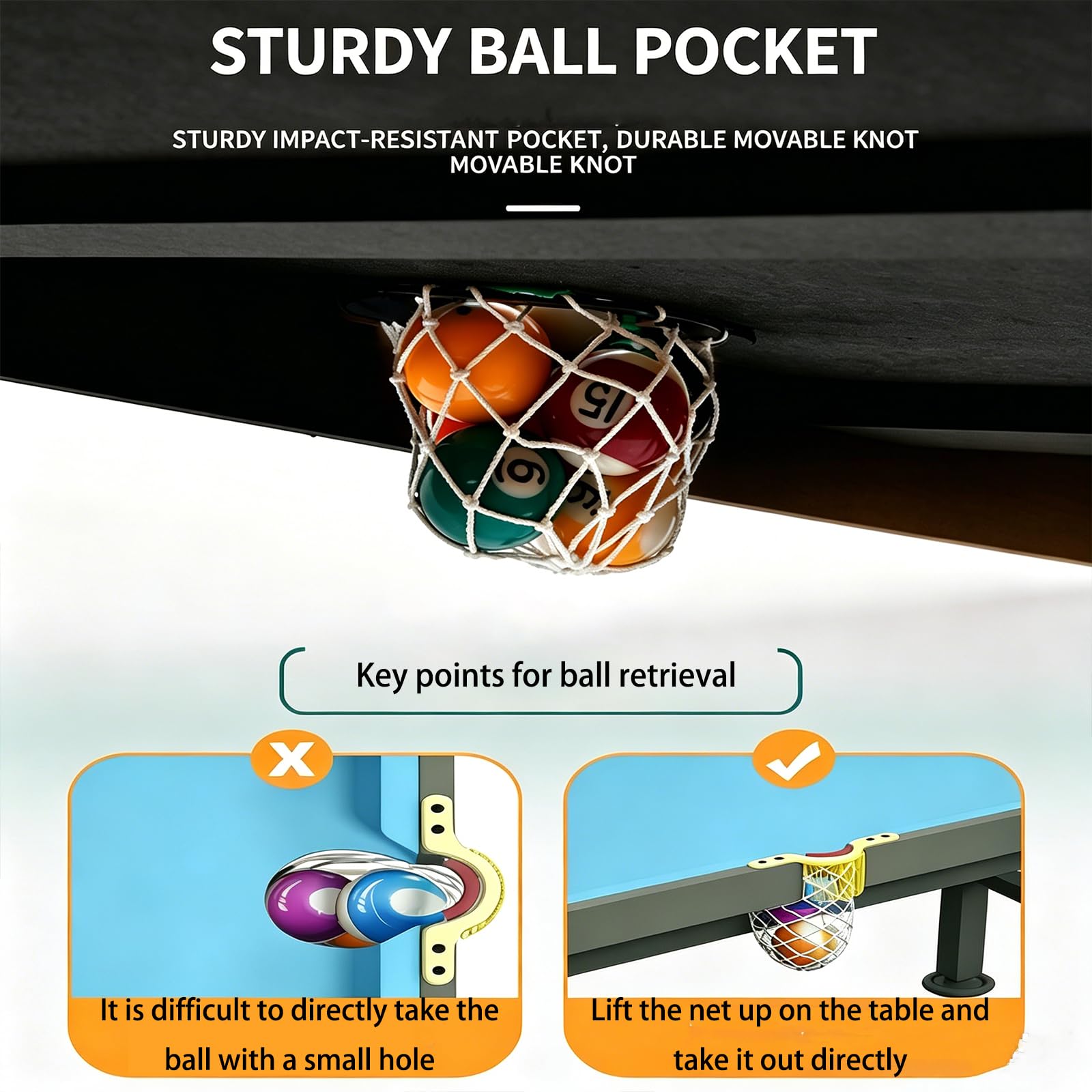 Tavolo da biliardo pieghevole, tavolo da biliardo mini regolabile in altezza 1,2 m con accessori completi per il gioco, tavolo da snooker compatto con struttura in metallo per intrattenimento familiar
