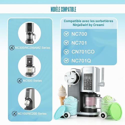 4 pezzi di ricambio per contenitore Ninja Creami Swirl NC701EU 480ML - 2