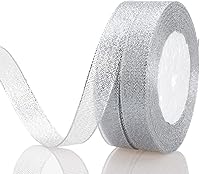 Vista 13 de Cinta de Purpurina Dorada de 2 Pulgadas, 25 Yardas de Cintas de Tela Metálica Brillante para Envolver Regalos, Decoración de Bodas y Fiestas