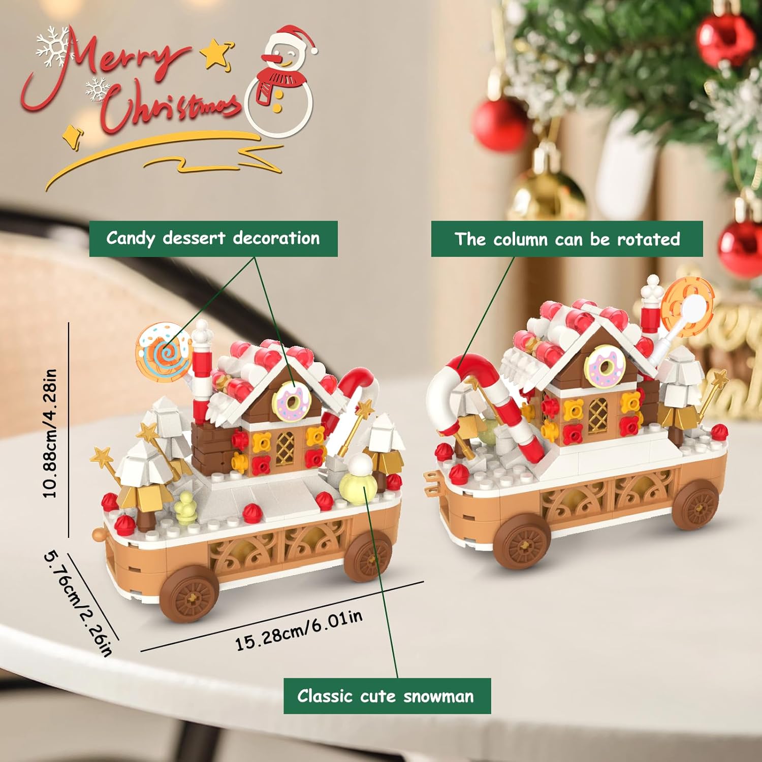 تفصيلي view of the gingerbread house car with dimensions