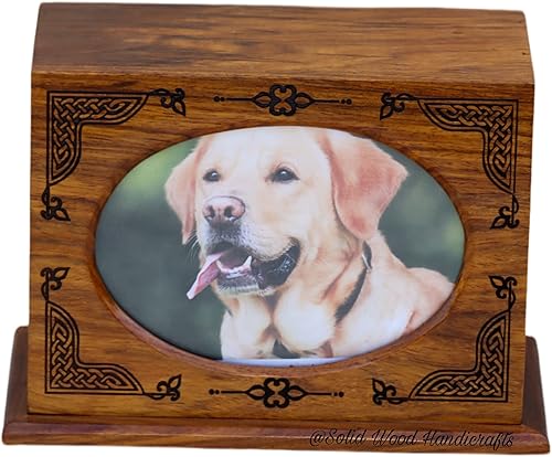 Miniatura 3 de Urna de madera para cenizas de mascotas | Urnas de cremación de madera para cenizas de perros y gatos | Urnas decorativas funerarias de recuerdo