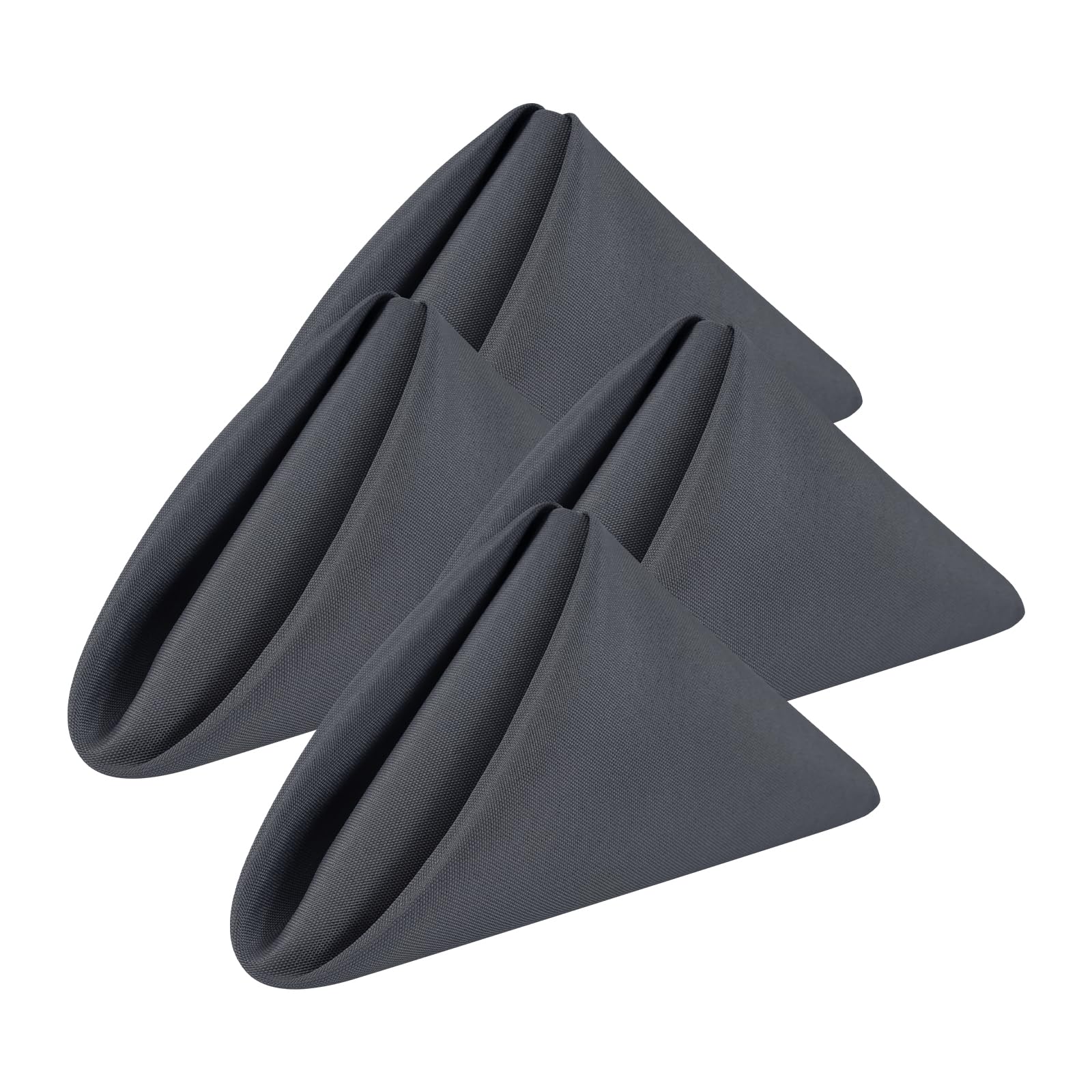 NEWISHER Set of 4 Grey Napkins, 45x45cm Washable Dinner Cloth Napkins