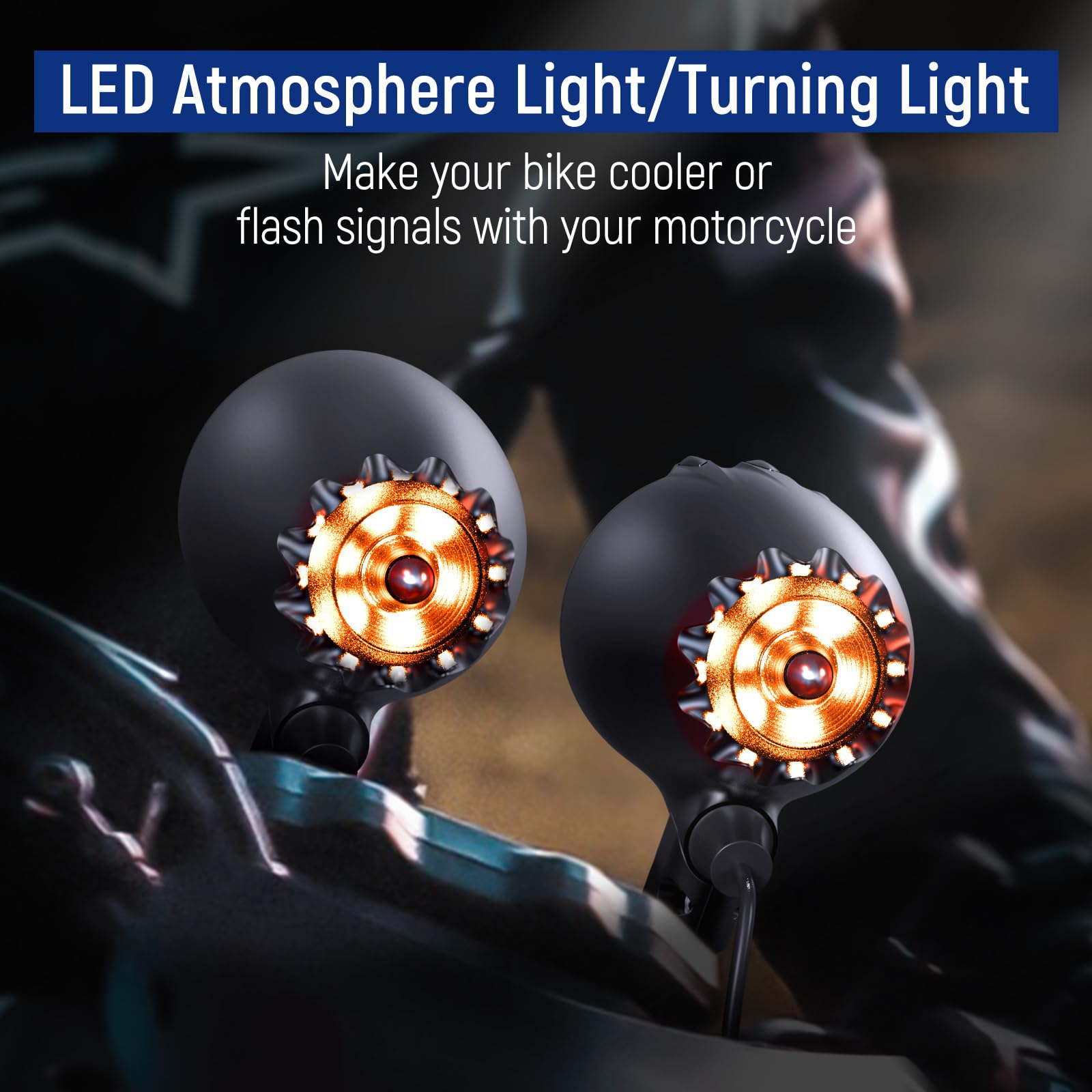 LEXIN Q3 Casse Bluetooth per Moto, impianto audio con indicatori LED, altoparlanti Bluetooth per moto, impianto altoparlanti moto adatto per manubri da 7/8" a 1-1/4"