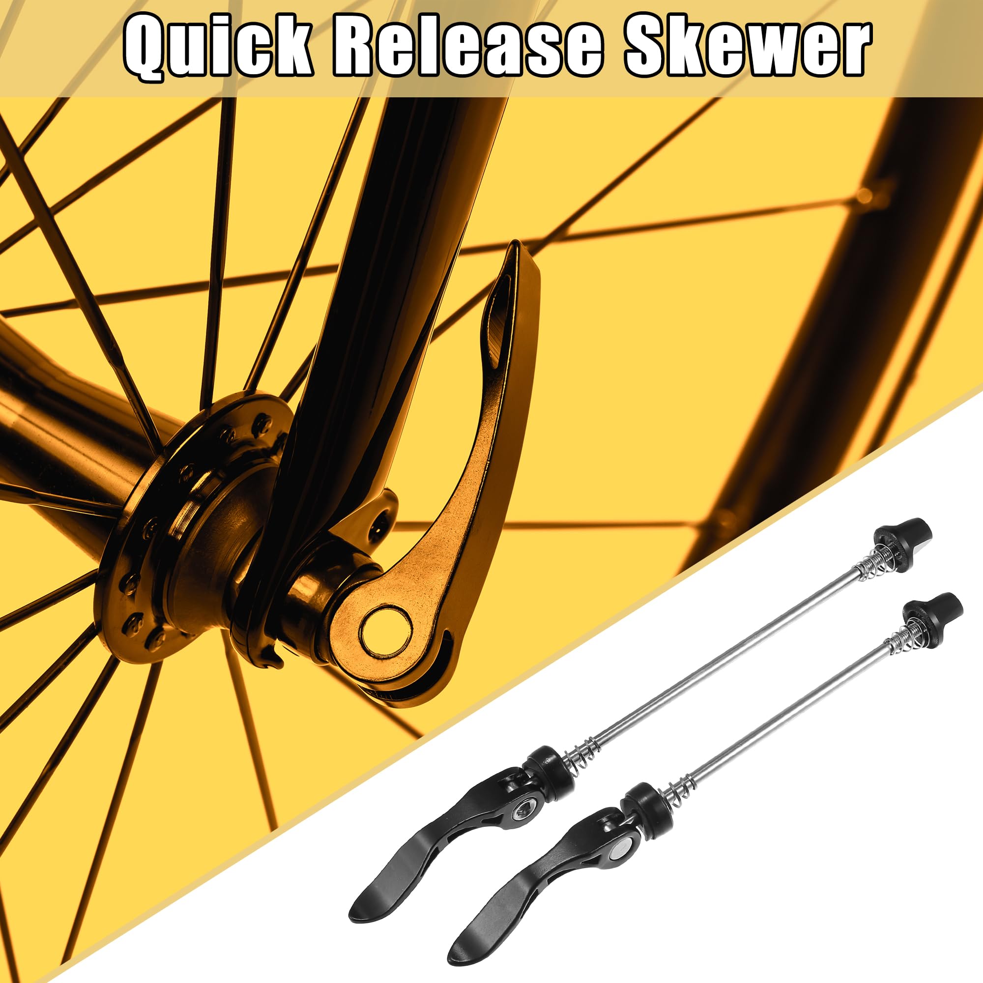 Motoforti 1 Coppia di Assi di Rilascio Rapido per Bicicletta Anteriore Posteriore 143mm 173mm Nero