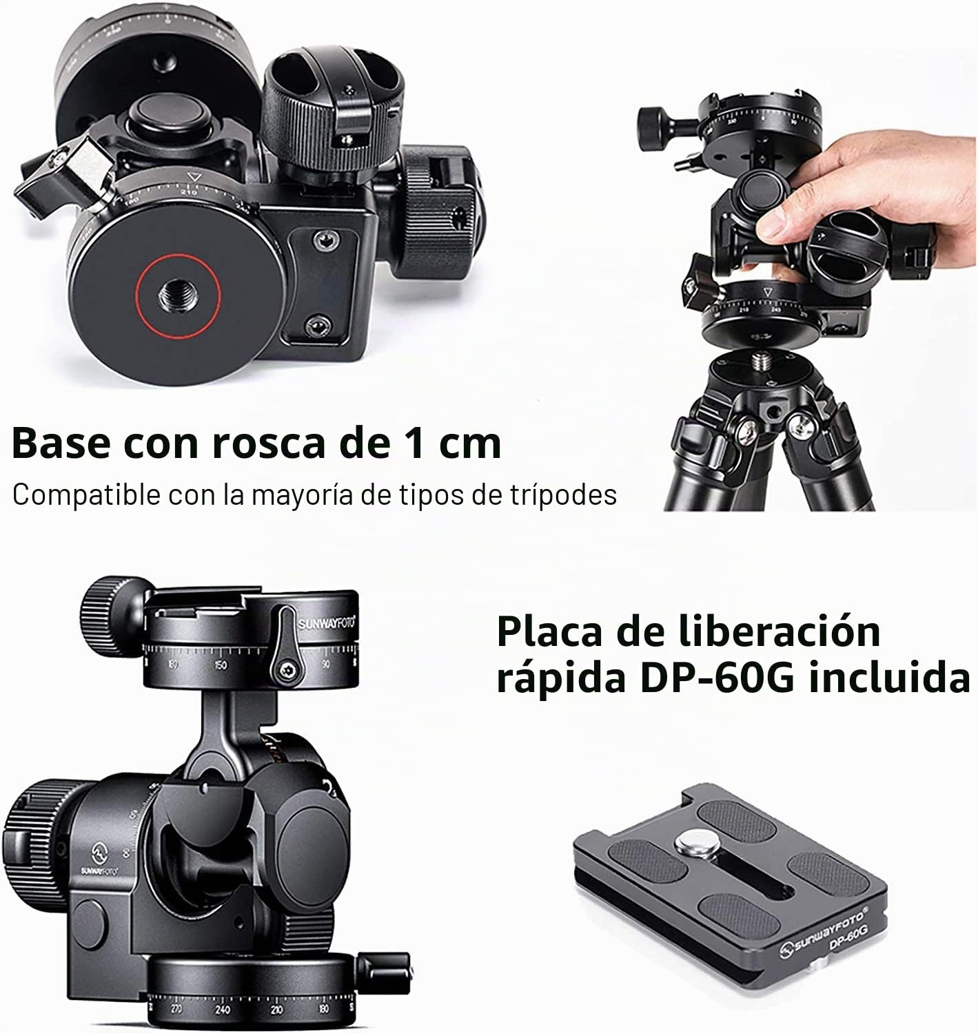 SUNWAYFOTO Geared Head GH-Pro II Cabezal para trípode