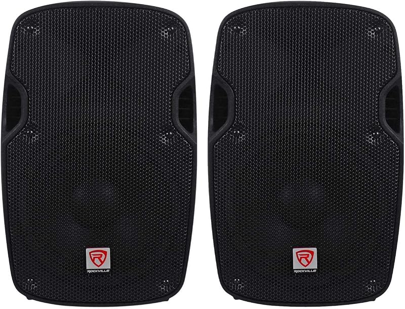 SPG88 parlante PA pasivo para DJ de 8", gabinete de ABS, 8 ohmios, paquete de 2 | pico de 400 W, peso ligero de 12 libras, entrada/salida Speakon, 100 W RMS, montaje en poste de 35 mm, uso de monitor de piso, controlador de titanio, 2 vías