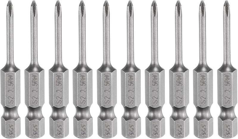 HARFINGTON Kit com 10 Bits de Chave Phillips PH0 (#0), Haste Sextavada de 6,35 mm, Comprimento de 50 mm