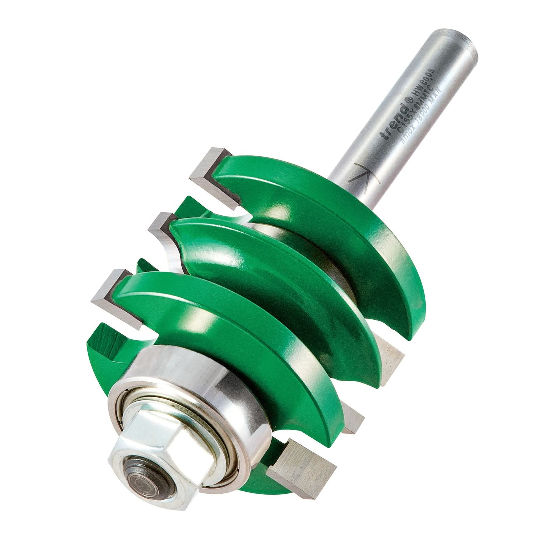 Trend Juego de fresas perfil Ogee, 8 mm, 41 x 17 mm | Incluye set de fresas Ogee con plaquitas de carburo, para perfiles Ogee, espiga 8 mm, C155X8MMTC