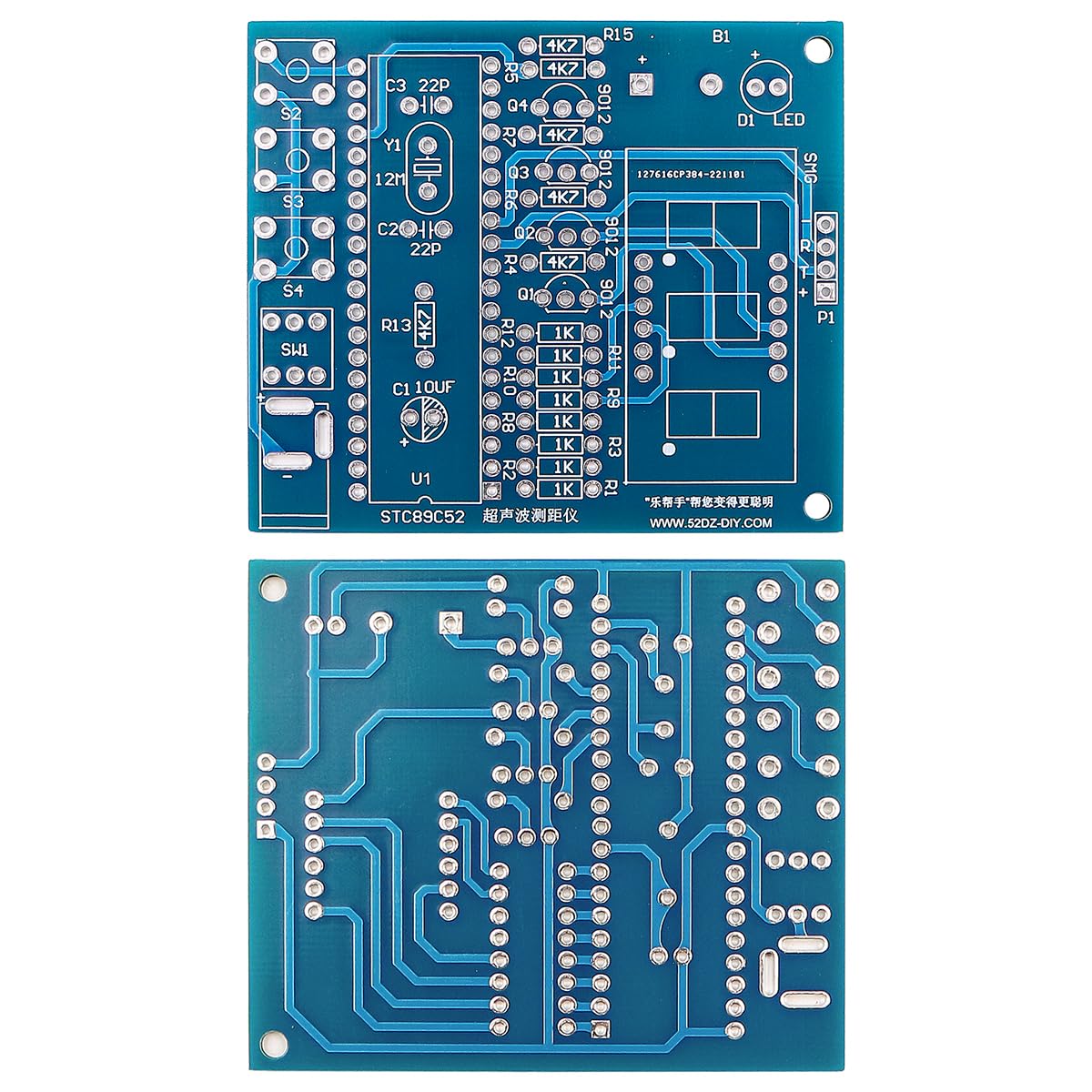 Kit de telémetro ultrasónico con microcontrolador 51 para Aprender a soldar con módulo de Sensor ultrasónico HC-SR04
