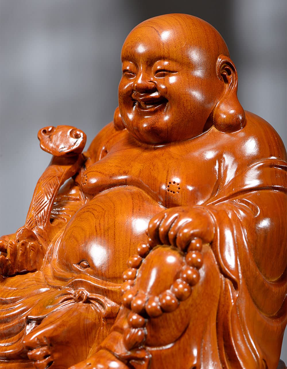 置物 仙人像 七福神 布袋様？ 縁起物 開運 高さ63cm 重量約15.5kg 木製 