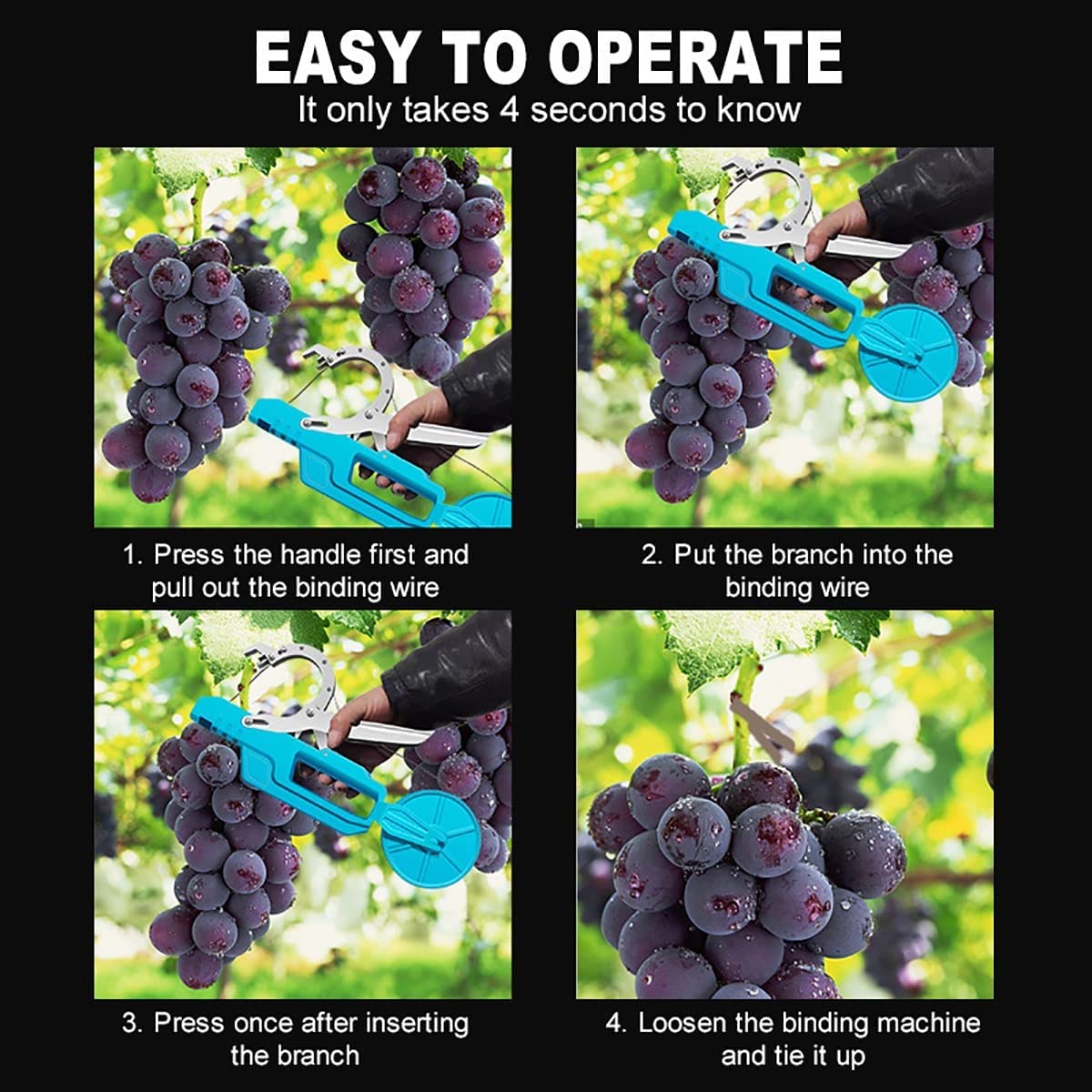 Legatrice per Piante, Strumento Elettrico Professionale per Legare I Vigneti con Nastro Adesivo per Piante, Legatrice per Piante, Macchina per Tapener