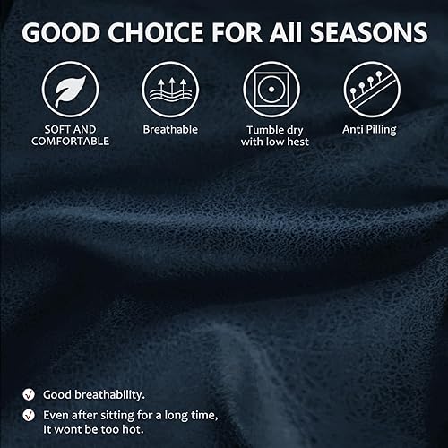 Miniatura 4 de Fundas para sofás reclinables símil cuero, resistentes, lavables a máquina, ideal para casas con mascotas, 4 piezas, color azul marino