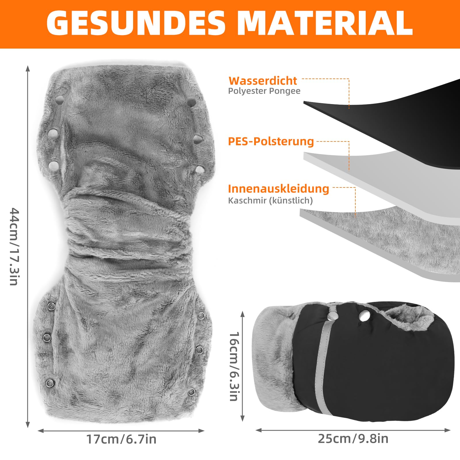 Guantes Carro Bebe Invierno y Cortaviento Anticongelante Guantes de Cochecito de Invierno Extra Gruesos Calientamanos de Cochecito de Paseo