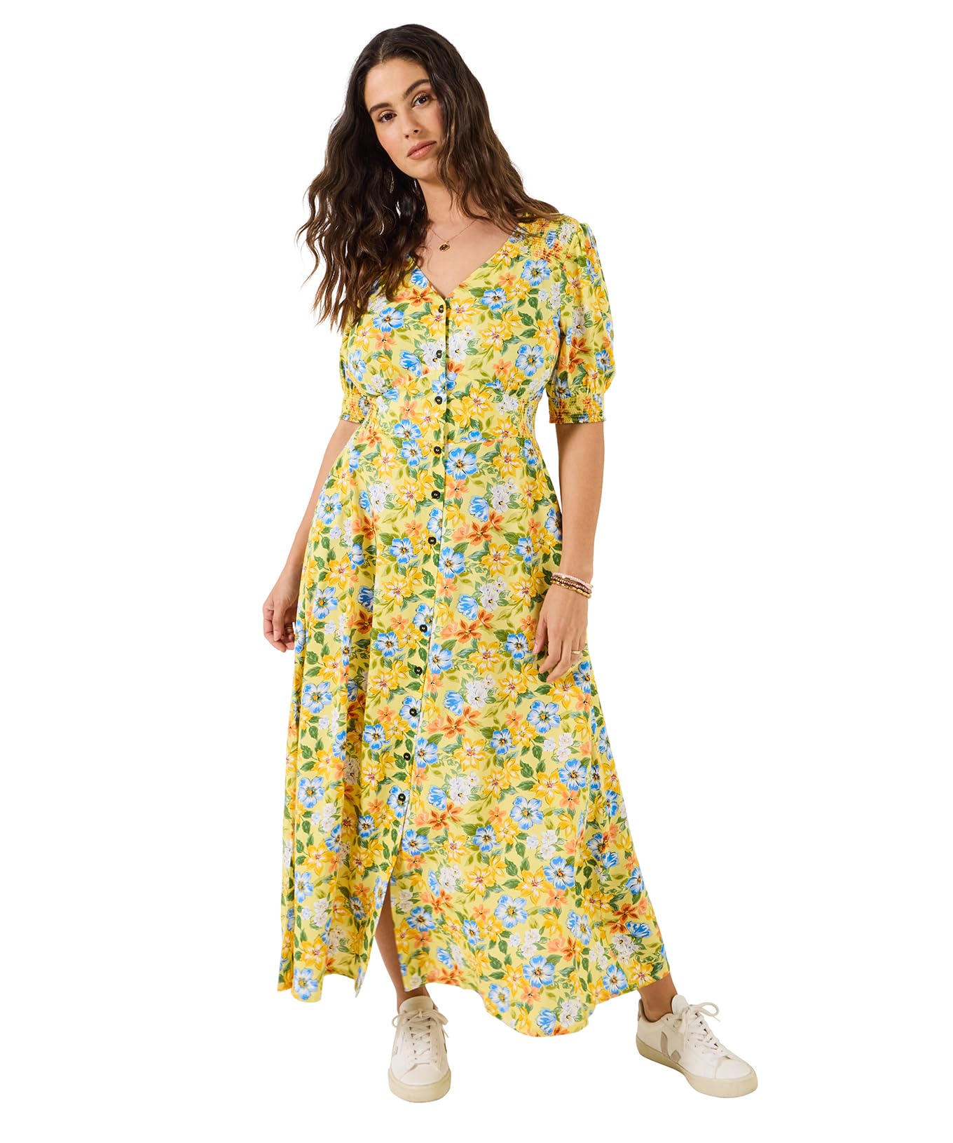 Joe Browns Women's Summer Floral Maxi Dress, Regular, Yellow, UK 18