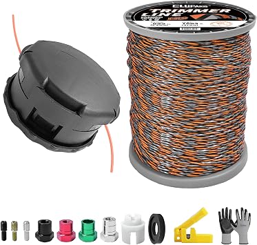 Cluparis 5-Pound Commercial Trimmer Line .095 Inch, Twist Pro 3-Component Tri-Extrusion Weed Eater String with Universal Bump Feed Head, Compatible with Echo 400 Trimmer Head