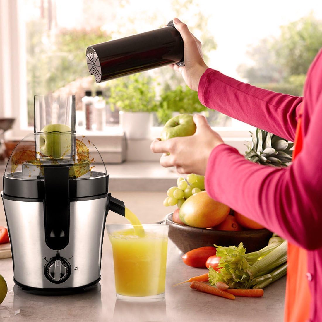 Juice Maker, Professional Orange Juice Maker Fresh Cool Centrifugal Juice Extractor