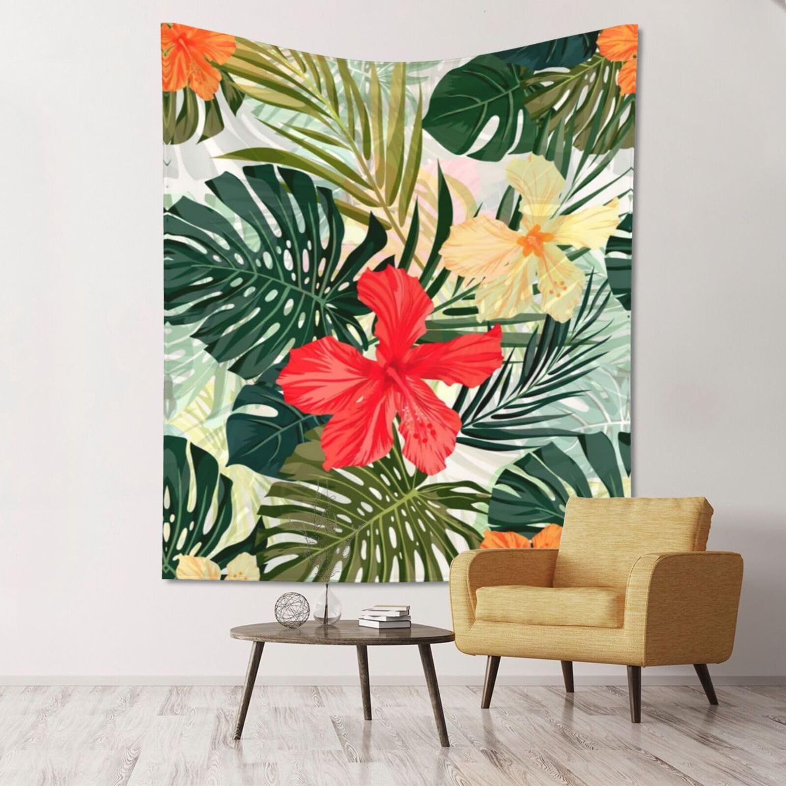 WKSGDSG Large Wall Hanging, Machine Washable Tapestry For Dorm Room, Summer Hawaiian, Lightweight Polyester Wall Art For Bedroom Living Room, 152x130cm