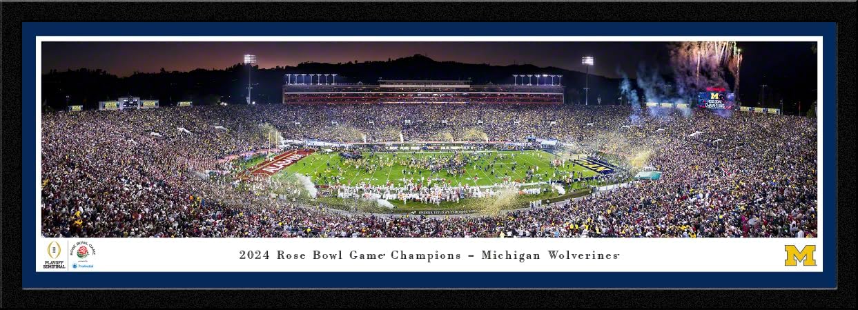 2024 Rose Bowl Champions, Michigan Wolverines - Unframed 40 x 13.5 Poster by Blakeway Panoramas