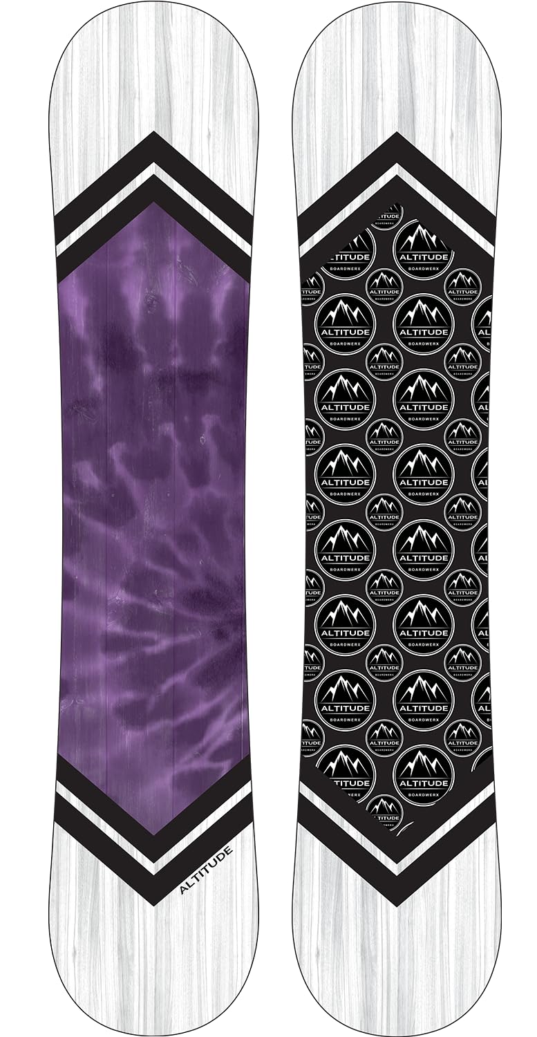 Altitude Women's Visionary Snowboard Package (Purple) with Rider BINDINGS (S/M (6.5-9), 144CM)