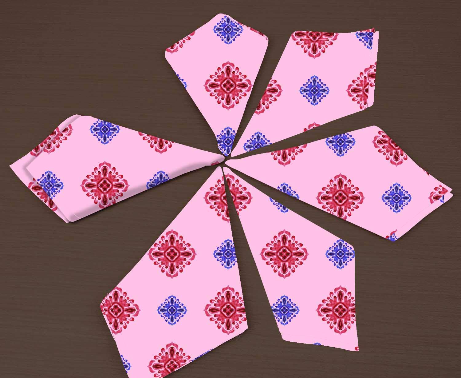 RADANYA Floral Printed Satin Napkin for Brunch, Weddings, Showers, Parties and Everyday Use - 20x 20, Set of 6