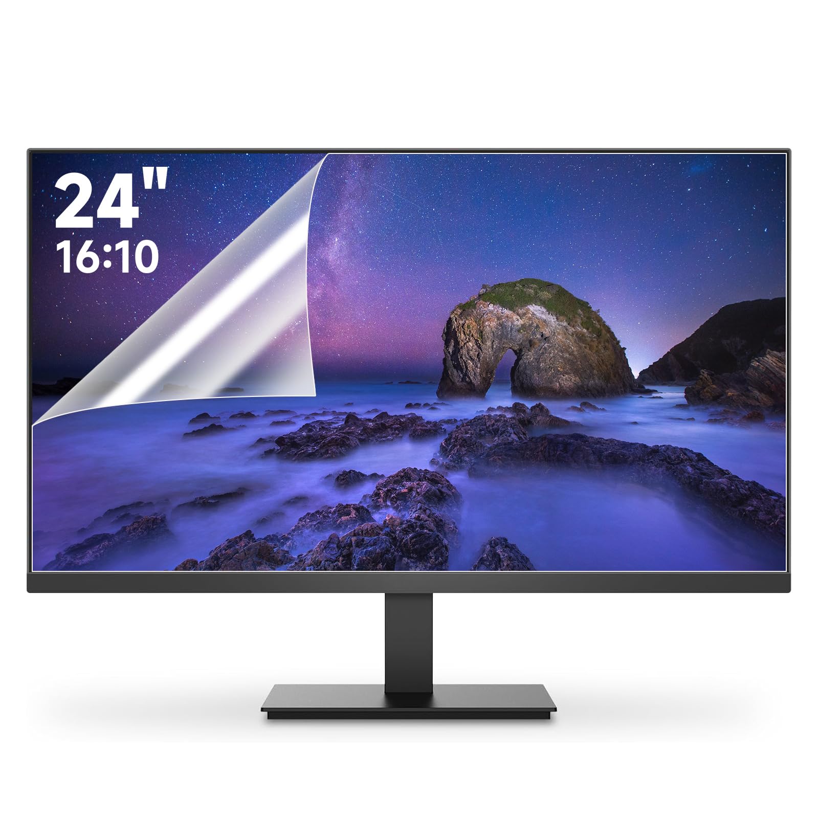 2 Pack 24 Inch 16:10 Display Anti Glare Computer Screen Cover, Eye Protection Matte Anti Scratch Anti Glare Film for 24'' Computer Widescreen Monitor