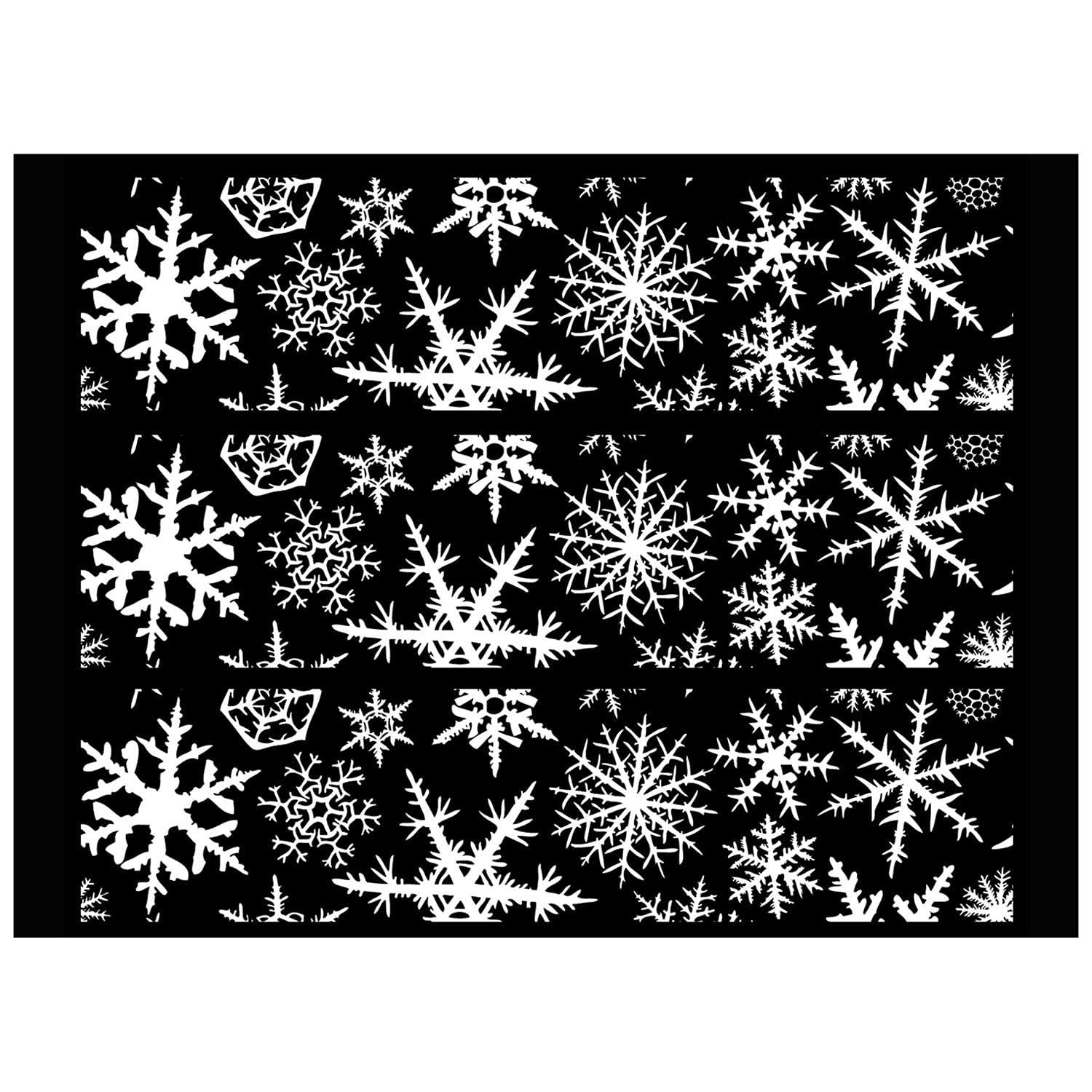 Large Snowflake White Enamel Decals