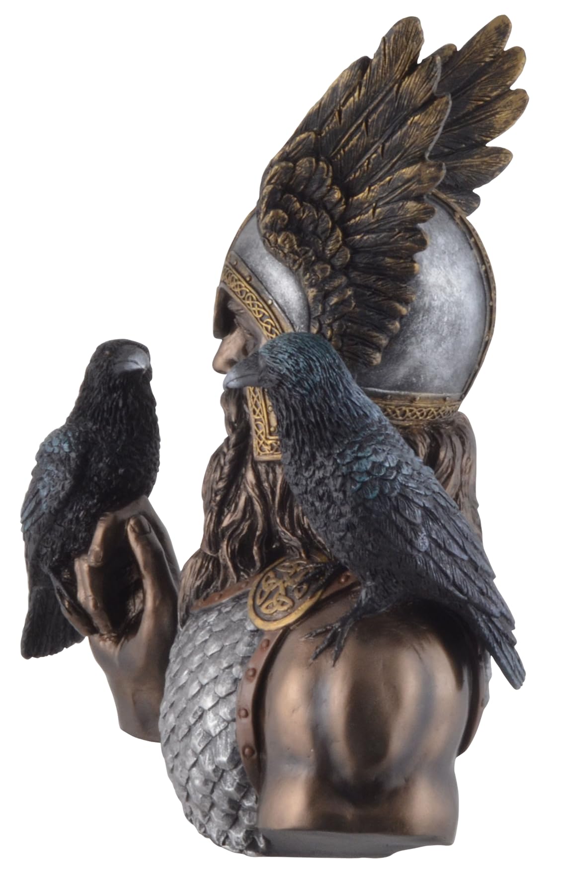 VOGLER Joh. Vogler GmbH Buste Odin avec corbeaux Hugin et Munin, peint à la main