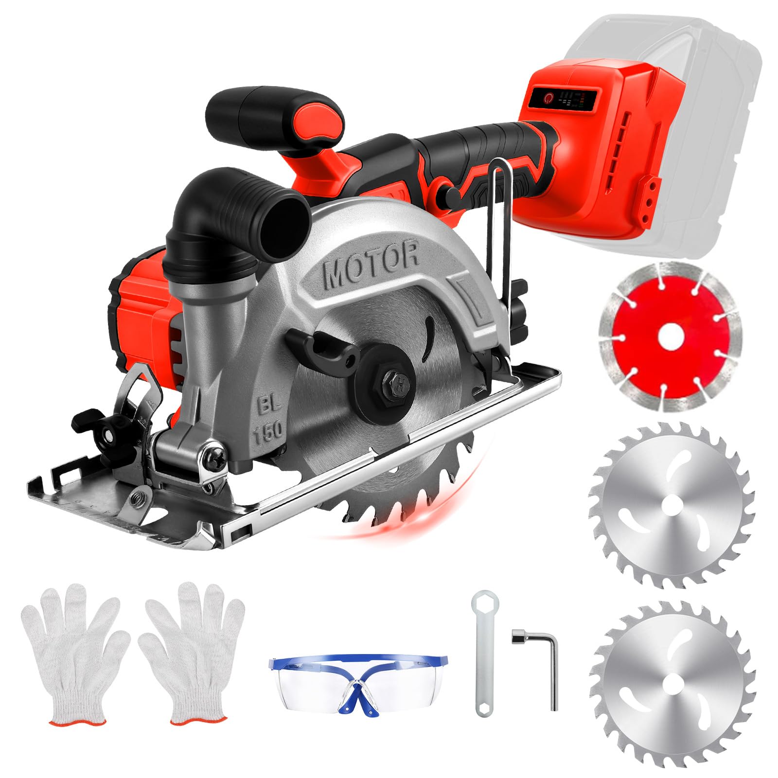 Scie circulaire sans fil pour Milwaukee M18 18 V, 150 mm, mini scie circulaire manuelle sans balais