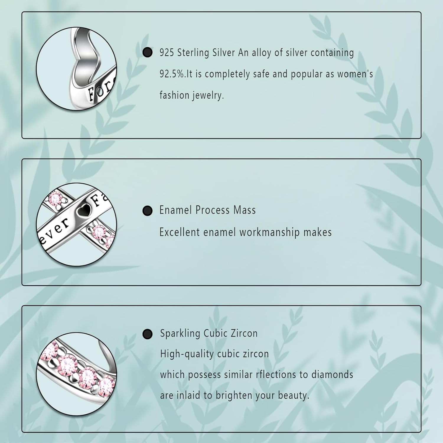 Forever Family Charm 925 Sterling Silver Charm Fit Women's Necklace Bracelet Birthday Gift for Family - Image 3