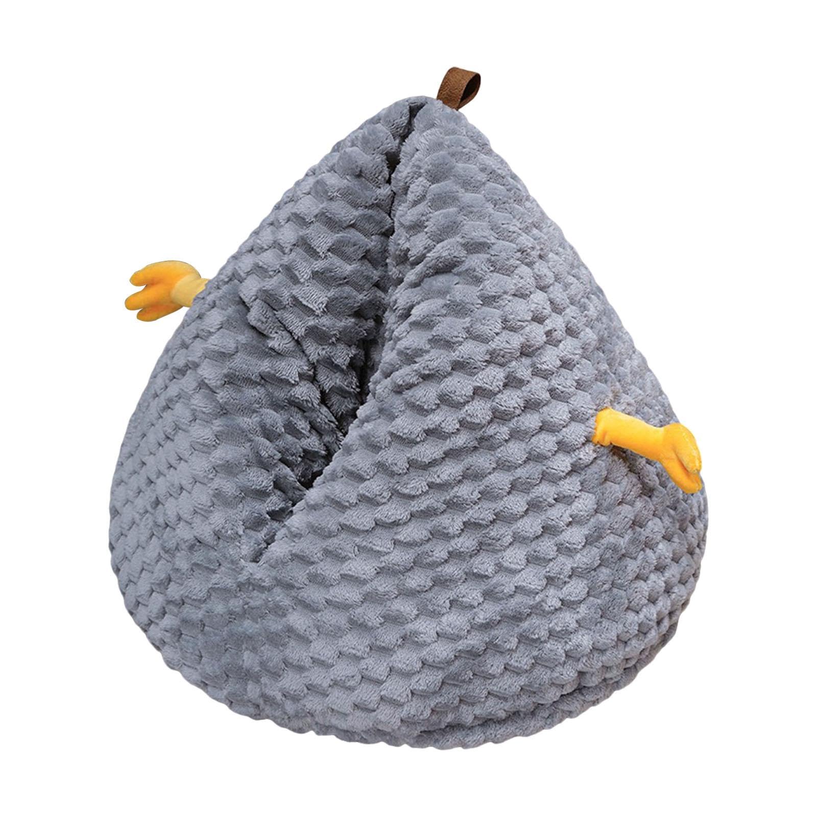 Milageto Cat Bed Pets Shelter Cozy Non Slip Bottom Autumn/Winter Warm Portable Convenient Soft Pod Puppy Kennel Self Warming, gray