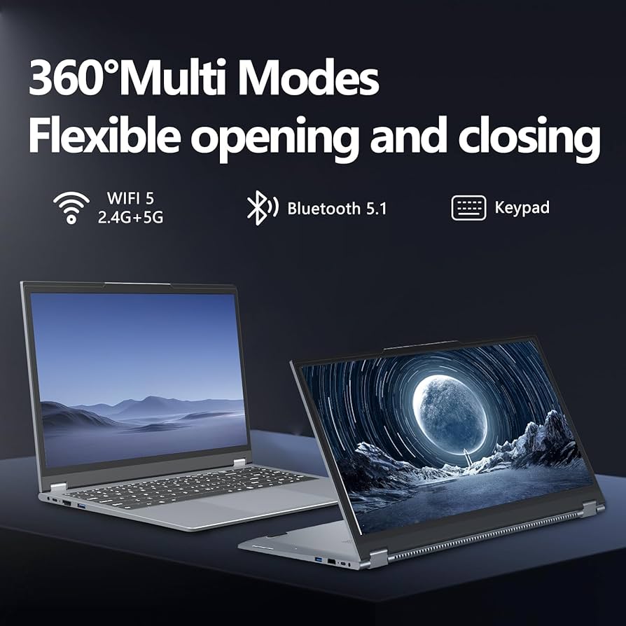 Tunhail 15.6 Inch 2 in 1 Laptop, notebook laptop Ryzen R3-3200U(Up to 3.5 GHz), laptops Computer 16GB RAM 512GB SSD,1920X1080 FHD,WiFi 5 BT5.1 Backlit Keyboard,RJ45 Type-C,360° Rotating Touch Screen