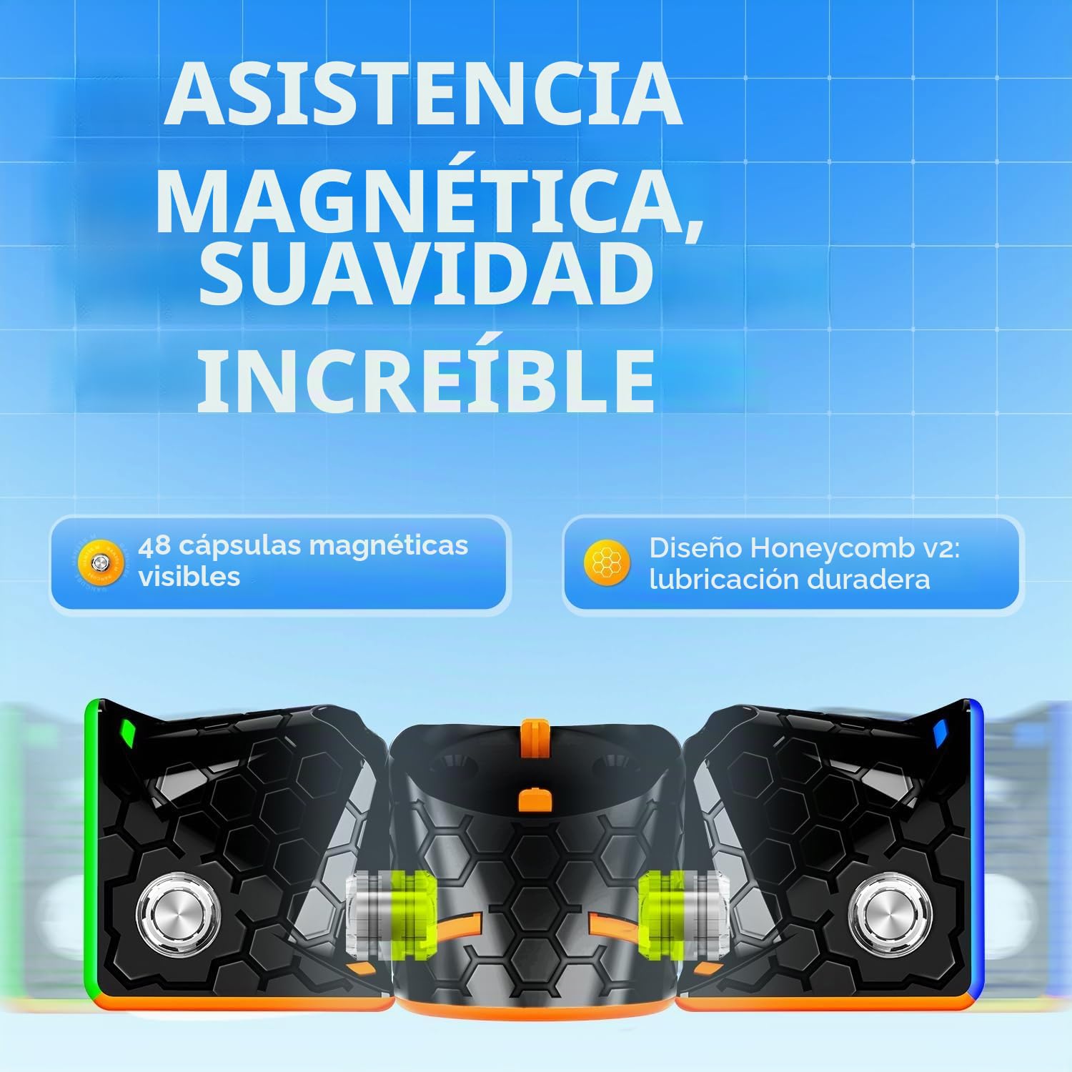 Gan 356M 3x3 Magnético Speed Cube, 356 M Mejor Cubo Mágico con 48 Imanes - Rotación rápida y Suave, Resistente y Duradero, Profesional Original Iman-tado Cubo de Velocidad (Sin Pegatinas)