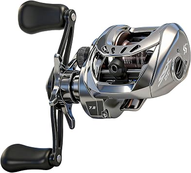 Sougayilang SSX-DC Baitcasting Reel,Digital Braking System with Microcomputer Control,Compact Aluminum Body,7.21 Gear Ratio, 10kg Max Drag,for Bass Fishing and Inshore