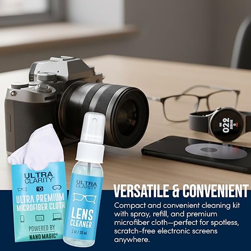 Miniatura 3 de Powered by Nano Magic - Aerosol de limpieza de lentes para lentes Paquete económico de 10 onzas 2 aerosoles de 2 onzas, repuesto de 6 onzas, 2