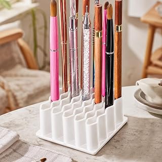 Wave Design Desk Organizer for Makeup Brushes, Pencils & Markers, Ointment Tube Organizer Holder,Flexible TPR Countertop Storage Stand for Bathroom Vanity, Office
