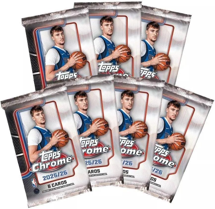 Topps 2025-26 Basketball NBA Chrome Basketball Trading Card Mega Box