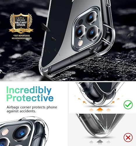 Miniatura 2 de Funda para teléfono compatible con iPhone 11, cubierta trasera dura transparente con 4 esquinas a prueba de golpes, funda transparente para iPhone