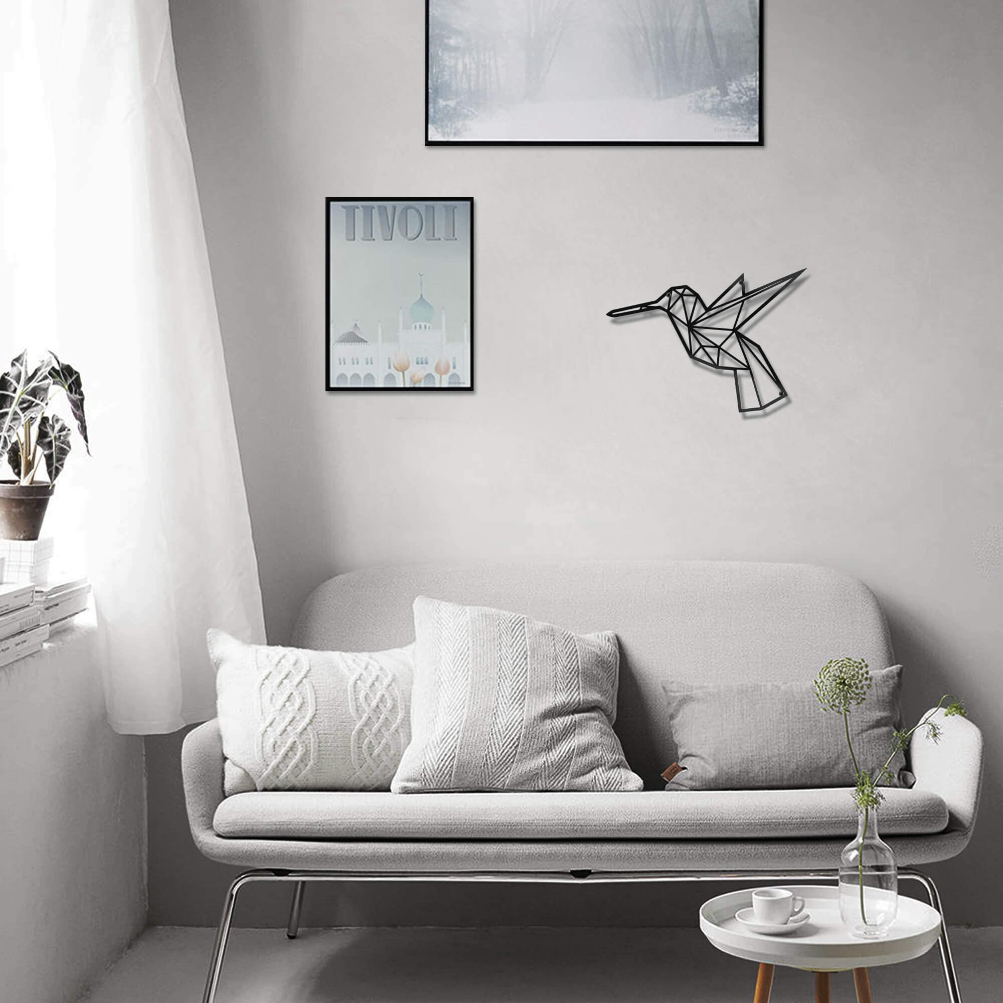 KOYILTD Metall-Wandkunst Schwarzer Vogel – Minimalistische Deko Für Wohnzimmer, Bad & Mehr