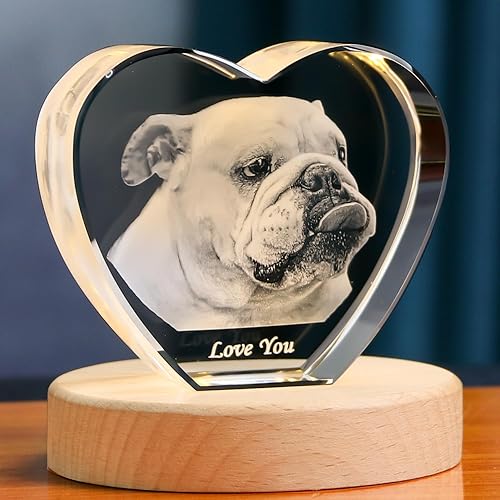 Miniatura 4 de Marco de fotos de cristal 3D, regalo conmemorativo para mascotas para perros o gatos, regalos conmemorativos para perros para dueños de mascotas,