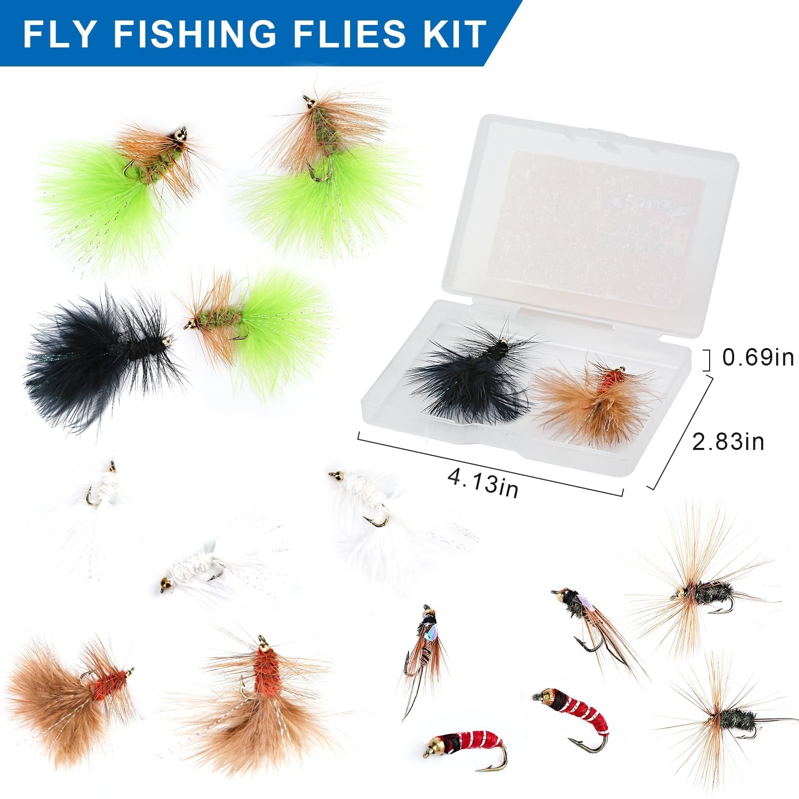 Assortiment de 8 stimulateurs pour pêche à la mouche - Mouches à tête conique - Pour pêche à la
