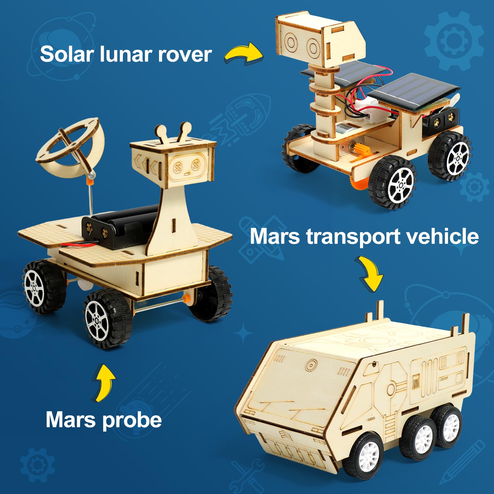STEM Car Toys Age 8 9 10 11 12 13 14, Science Experiments for Kids Science Kits for Kids Wooden Engineering Kits - Image 2