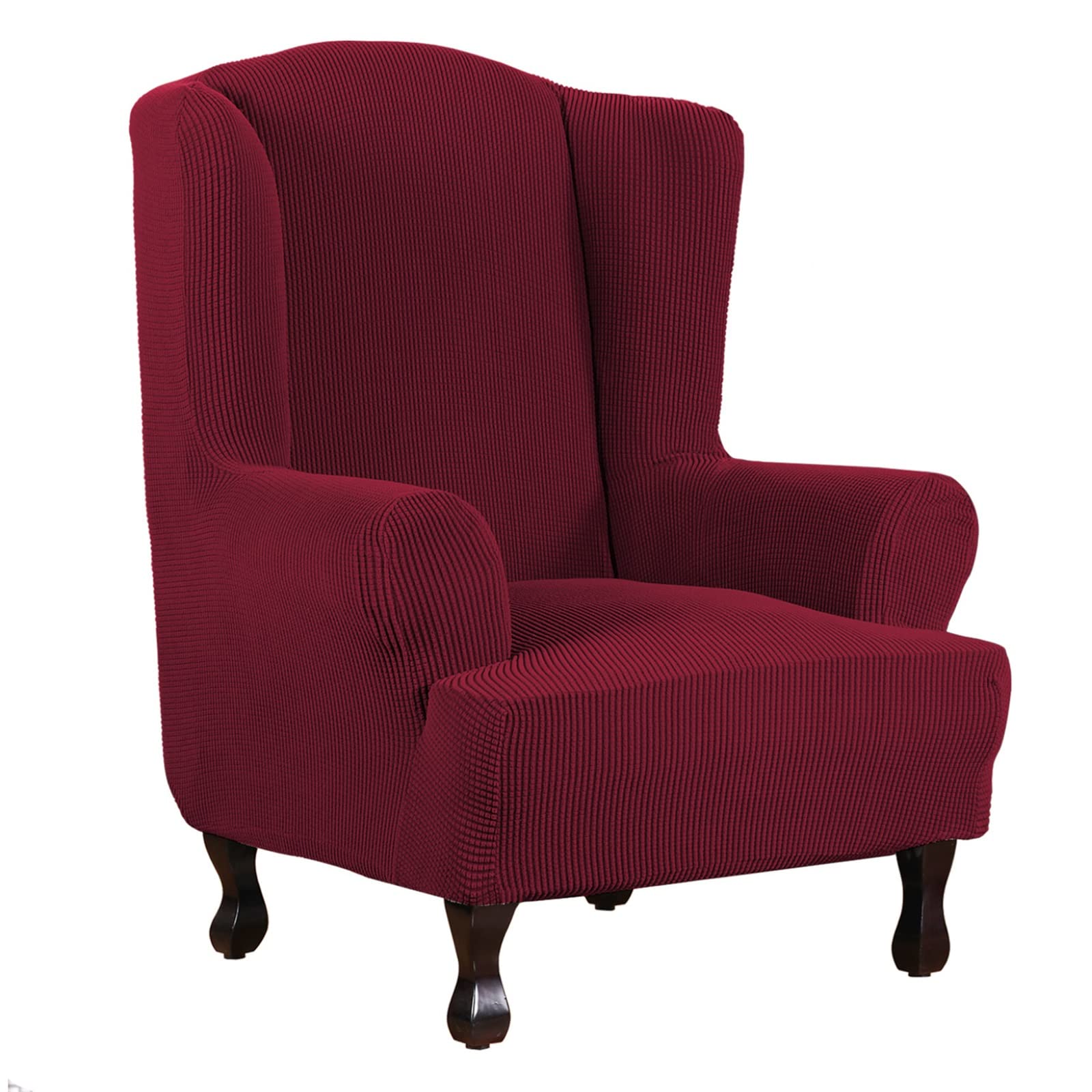 Funda elástica de sillón orejero y cubierta protectora lavable de 1 pieza color F