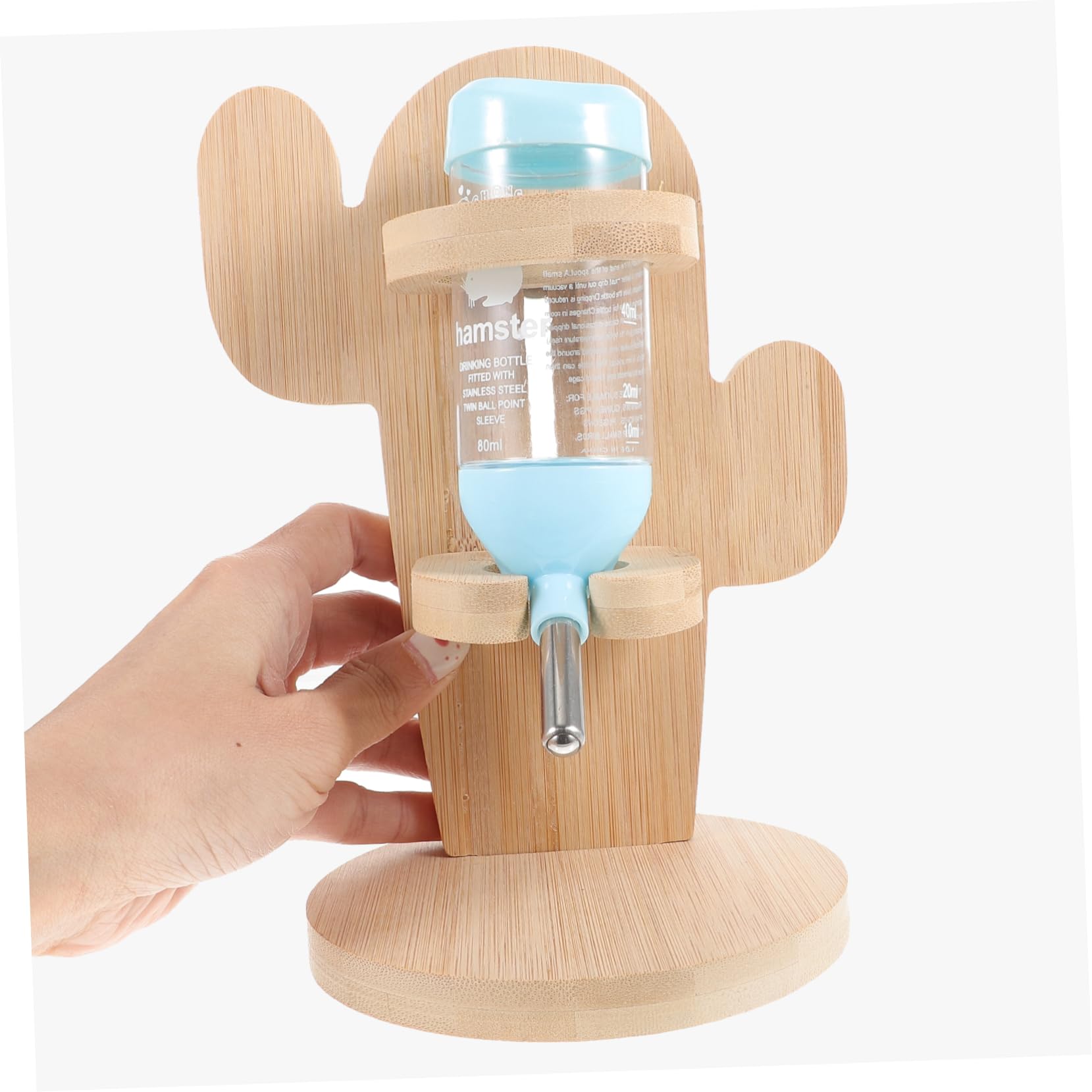 ERINGOGO Abreuvoir pour Chinchilla et Petits Animaux en Bois et Plastique, Bouteille Transparente Résistante à l'usure, Accessoire pour Cages et Fournitures pour Animaux