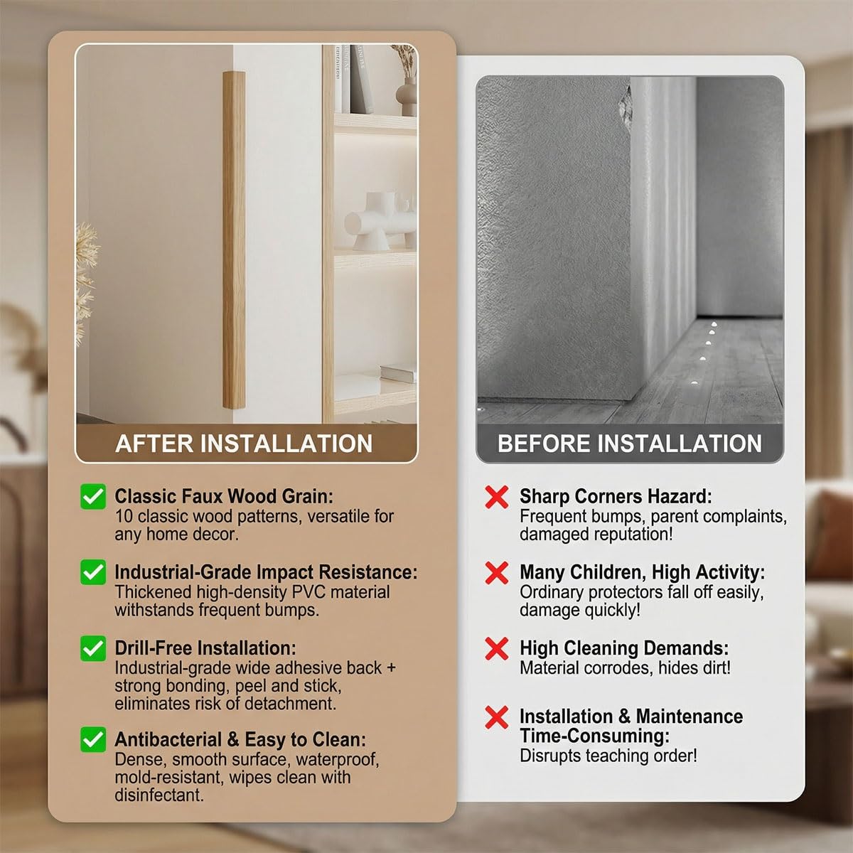 Cantonera Protector de Esquinas Pared Autoadhesivo, Perfil Angular de PVC para Protección de Bordes y Muebles, Tira Anticolisión Infantil para Esquinas Vivas y Escaleras(Cement Gray,400cm)